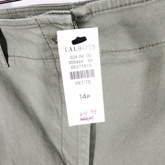 Talbots Petite 14P Green Capri Pants With Pockets & Zipper Closure For Women - Picture 8 of 9